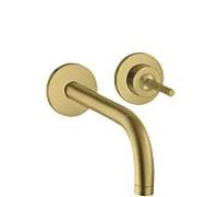 hansgrohe Axor Uno set de montage final 38116950 mitigeur lavabo encastré, poignée à épingle, rosaces, saillie 225 mm, laiton brossé