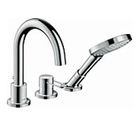 hansgrohe Axor Uno set prêt à monter 38436800 Robinetterie de bord de baignoire 3 trous, avec poignée étrier, aspect inox