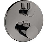 hansgrohe Axor Uno kit de montage final 38720330 thermostat encastré, avec vanne d'arrêt et inverseur, chrome noir poli