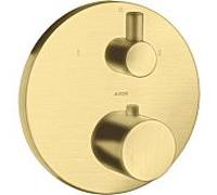 hansgrohe AXOR Uno² Thermostat AXOR Uno² encastré avec robinet d'arrߪt et inverseur, 2 consommateurs, 38720950, Couleur: laiton brossé