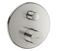 hansgrohe Axor Uno set prêt à monter 45407800 mitigeur de bain à encastrer, poignée zéro, avec combinaison de sécurité intégrée, aspect inox