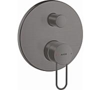 hansgrohe Axor Uno set prêt à monter 38428340 robinetterie de baignoire à encastrer, avec poignée étrier, avec combinaison de sécurité intégrée, chrome noir brossé