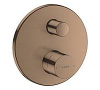 hansgrohe Axor Uno set prêt à monter 45407310 mitigeur bain-marie à encastrer, poignée zéro, avec combinaison de sécurité intégrée, or rouge brossé