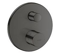 hansgrohe Axor Uno set prêt à monter 45407340 mitigeur bain-marie à encastrer, poignée zéro, avec combinaison de sécurité intégrée, chrome noir brossé