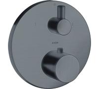 hansgrohe AXOR Uno² Thermostat AXOR Uno² encastré avec robinet d'arrߪt et inverseur, 2 consommateurs, 38720340, Couleur: Chrome noir brossé
