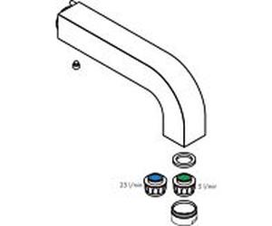 hansgrohe bec Axor Citterio 97238000 pour 3 trous mitigeur lavabo mur 180mm chromé