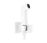 hansgrohe Bidette Douchette à main 1jet E EcoSmart pour eau chaude, avec support de douche et flexibles de douche, 29233700, Couleur: Blanc mat