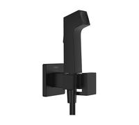 hansgrohe Bidette Douchette à main 1jet E EcoSmart pour eau chaude, avec support de douche et flexibles de douche, 29233670, Couleur: noir mat