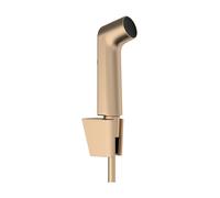 hansgrohe Bidette Douchette à main 1jet S EcoSmart avec support de douche Porter S et flexibles de douche 125cm, 29238140, Couleur: Bronze brossé