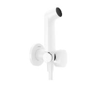 hansgrohe Bidette Douchette à main 1jet S EcoSmart pour eau chaude avec support de douche et flexibles de douche 125cm, 29232700, Couleur: Blanc mat