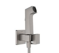 Pommeau de douche bidette hansgrohe 29233340 2000 Type de jet E Économie d'eau pour eau chaude avec support de pommeau de douche et flexible de douche 125 cm, chrome noir brossé