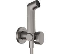 Pommeau de douche bidet hansgrohe 29232340 2000 Type de jet S Économie d'eau pour eau chaude avec support de pommeau de douche et flexible de douche 125 cm, chrome noir brossé
