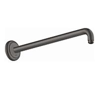 hansgrohe bras de douche 27348340 389mm, angle de 90 degrés, montage mural, chrome noir brossé