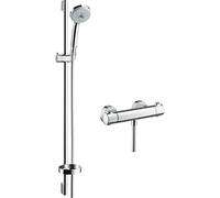 hansgrohe Croma 100 - Mitigeur thermostatique de douche avec douchette à main Croma 100 3jet Multi chrome