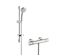 hansgrohe Croma 100 - Mitigeur thermostatique de douche avec douchette à main Croma 100 4jet Vario chrome