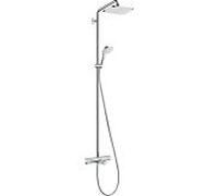 hansgrohe Croma E Showerpipe 27687000 chrome, 1jet avec mitigeur thermostatique de baignoire
