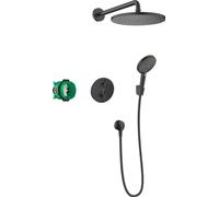 hansgrohe Croma Pack encastré avec mitigeur thermostatique Ecostat S, noir mat, 27961670