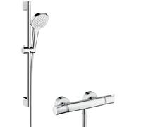 hansgrohe Croma Select E Combi douche Vario avec barre 65cm / Ecostat Comfort, blanc/chromé, 27081400