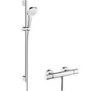 hansgrohe Croma Select E - Mitigeur thermostatique de douche avec douchette à main Croma Select E 110 3 jet Vario blanc / chrome