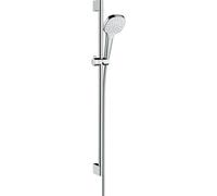 Hansgrohe Croma Select E ensemble barre de douche avec douchette Croma Select E 1 jet EcoSmart 90cm avec flexible Isiflex`B 160cm blanc/chrome 26595400