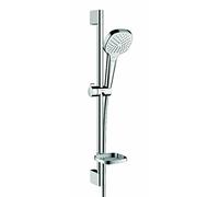 hansgrohe Croma Select E Ensemble de douche Vario avec barre de douche 65 cm et porte-savon, blanc/chrome, 26586400