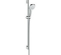 hansgrohe Croma Select e Vario set de douche 26593400 EcoSmart, blanc chromé , tige m 90 cm Unica Croma