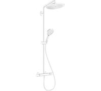 hansgrohe Croma Select S Showerpipe 280 1jet EcoSmart 9 l/min avec thermostat et douchette à main Raindance Select S 120 3jet, 26891700, Couleur: blanc mat