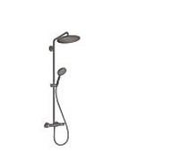hansgrohe Croma Select S Showerpipe 26890340 avec thermostat et douchette, chrome noir brossé
