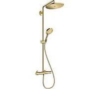 Hansgrohe Colonne de douche Croma Select S 280, thermostat, douchette Raindance Select S 120, or poli