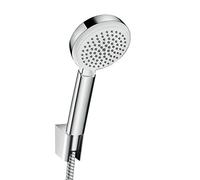 hansgrohe Crometta 100 Ensemble support mural et douchette Vario avec flexible de douche 125 cm, blanc/chromé, 26666400