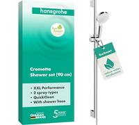 hansgrohe Ensemble de douche Crometta Vario EcoSmart avec barre de douche 90 cm, blanc/chrome, 26538400