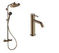 Hansgrohe Crometta kit de salle de bain mural avec thermostat avec douche pluie || 88002386