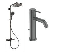 Hansgrohe Crometta kit de salle de bain mural avec thermostat avec douche pluie || 88002387