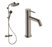 Hansgrohe Crometta kit de salle de bain mural avec thermostat avec douche pluie || 88002390
