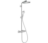Hansgrohe Crometta S 240 ensemble de douche pluie apparent - thermostatique - douche de tête Ø 24 cm - douchette 2 jets - chrome 27267000