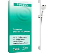 hansgrohe Crometta Set de douche 1 jet avec barre Unica'Croma 90 cm, blanc/chromé, 26537400