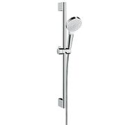 hansgrohe Ensemble de douche Crometta 1 jet vert 6 l/min avec barre de douche 65 cm, blanc/chrome, 26554400