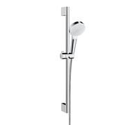 Hansgrohe Ensemble de douche mural Crometta 1 jet 6 l/min barre 65 cm blanc/chrome 26554400