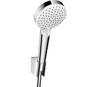 hangrohe Crometta - Set de douche, Ensemble de douche avec douchette, support de douche et flexible de douche 160cm, Pommeau de douche avec 2 jets, Blanc/chromé, 26692400