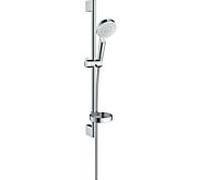 hansgrohe Crometta Vario set de douche 26553400 blanc chromé , tige de 65 cm, Vario savon Vario