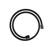 hansgrohe Designflex - Flexible de douche textile universel 1,25 m, tuyau de douche avec protection anti-pliure et écrou tournant anti-torsion, avec joints d'étanchéité, Noir chromé brossé