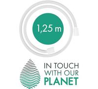 hansgrohe Designflex - Flexible de douche textile universel 1,25 m, tuyau de douche avec protection anti-pliure et écrou tournant anti-torsion, avec joints d'étanchéité, Blanc mat