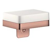 Hansgrohe Distributeur de lotion Axor 42819310 avec étagère et verre - or rouge brossé