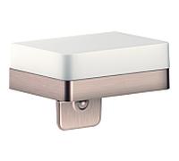 Hansgrohe Distributeur de lotion Axor 42819820 avec étagère en verre, nickel brossé