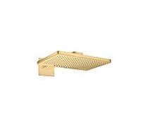 hansgrohe Douche de tête Axor 35280250 avec bras de douche, rosace carrée, optique or brossé