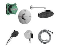 Hansgrohe Doucheset - partie encastrée - thermostat - pomme de douche - bras de douche - support mural - flexible de douche - douchette - chrome SW918119/SW917989/SW651005/SW925808/SW772520/60324
