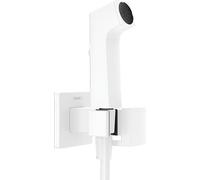 hansgrohe Douchette bidette E avec 1 type de jet économie d'eau (EcoSmart), in lapet anti-retour, support et tuyau de douche 1,25 m, pour eau chaude, Blanc mat, 29233700