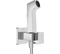 hansgrohe Douchette bidette E avec 1 type de jet économie d'eau (EcoSmart), incl. clapet anti-retour, support et tuyau de douche 1,25 m, pour eau chaude, Chromé, 29233000