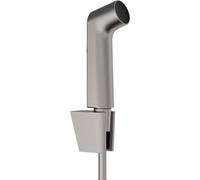 hansgrohe Douchette bidette S avec 1 type de jet économie d'eau (EcoSmart), incl. support et tuyau de douche 1,25 m, sans clapet anti-retour, Noir chromé brossé, 29238340