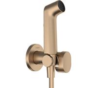 Hansgrohe Pommeau bidet 29232140 – Jet S, économie d'eau, support et flexible 125cm – Bronze brossé